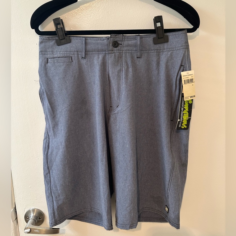 Ocean Current Flat Front Gray Shorts
